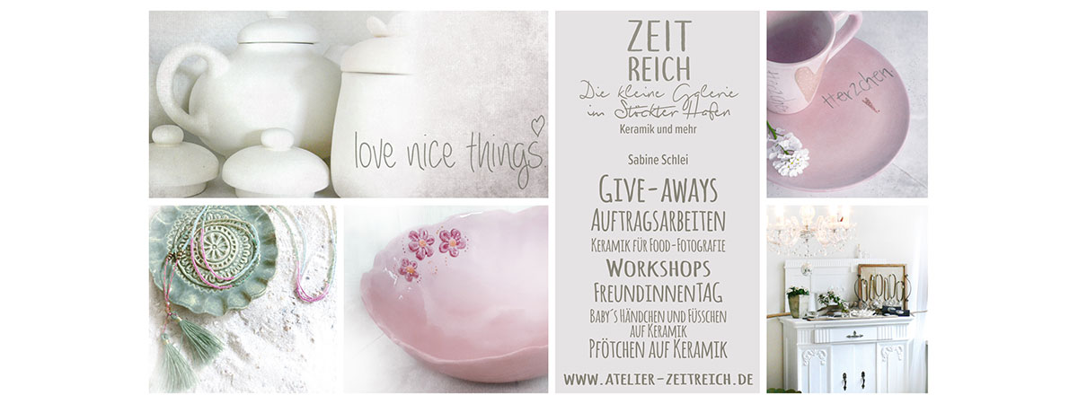 Atelier Zeitreich - die kleine Galerie - Keramik - Schmuck - Workshops